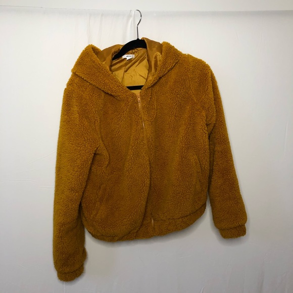 Ardene Mustard Yellow Teddy Coat - Picture 1 of 3